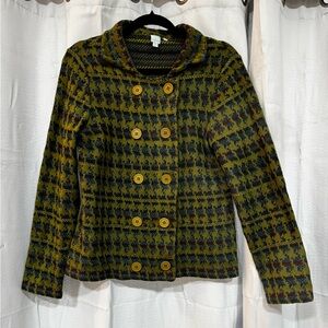 SHU | SHU Jacket houndstooth print size medium green blue excellent preowned